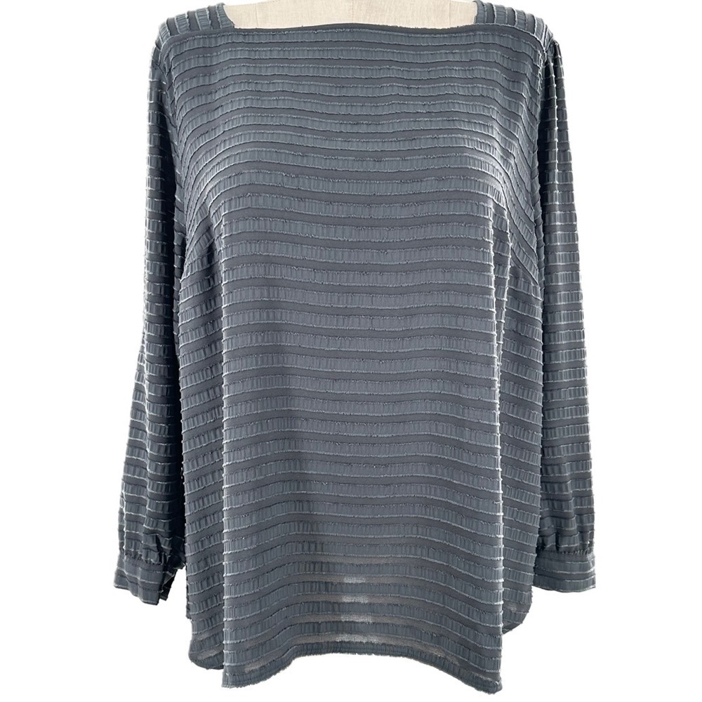 New Ann Taylor loft womens top size 24 gray square post neck